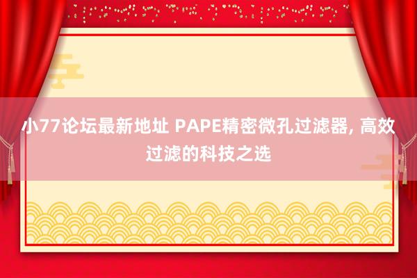 小77论坛最新地址 PAPE精密微孔过滤器, 高效过滤的科技之选